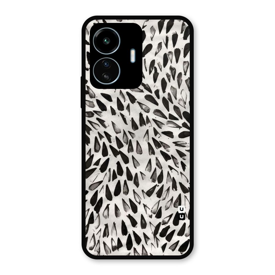 Feather Pattern Colorless Metal Back Case for vivo iQOO Z6 Lite 5G