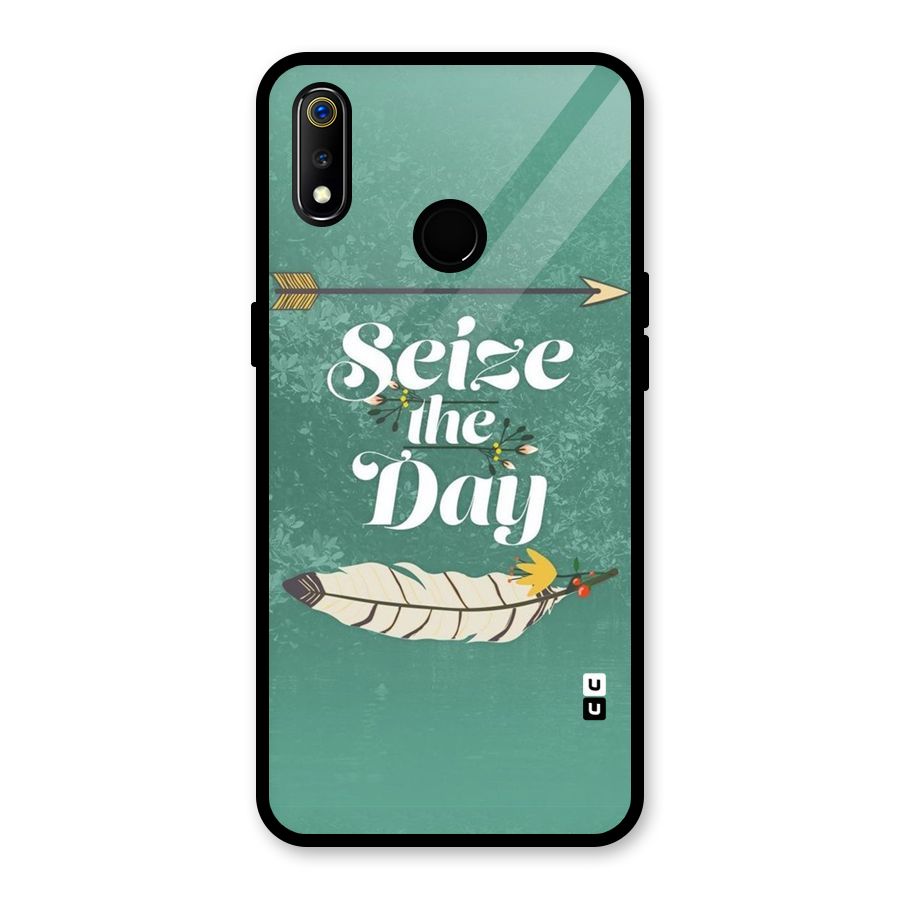 Feather Seize Glass Back Case for Realme 3i