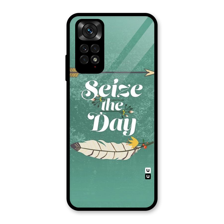 Feather Seize Glass Back Case for Redmi Note 11S