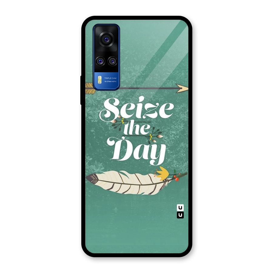 Feather Seize Glass Back Case for Vivo Y31
