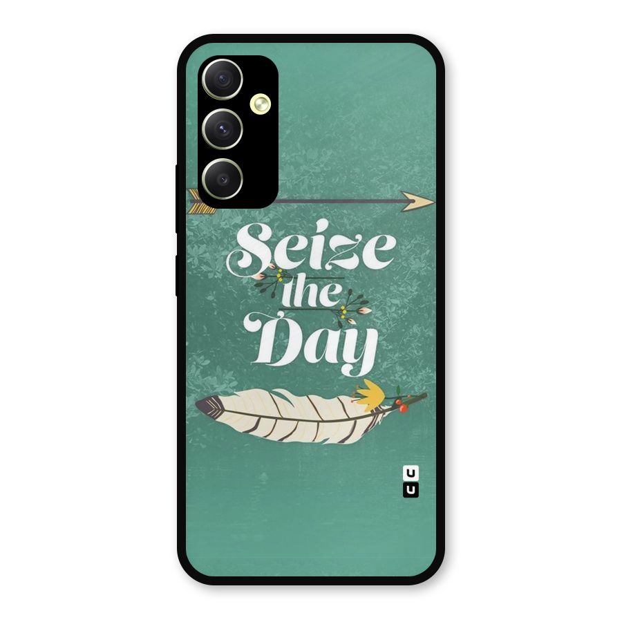 Feather Seize Metal Back Case for Galaxy A34