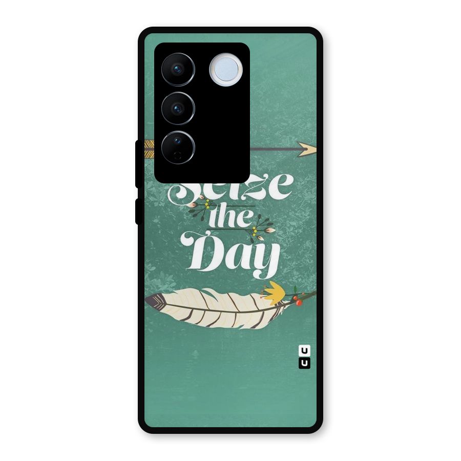 Feather Seize Metal Back Case for Vivo V27 Pro