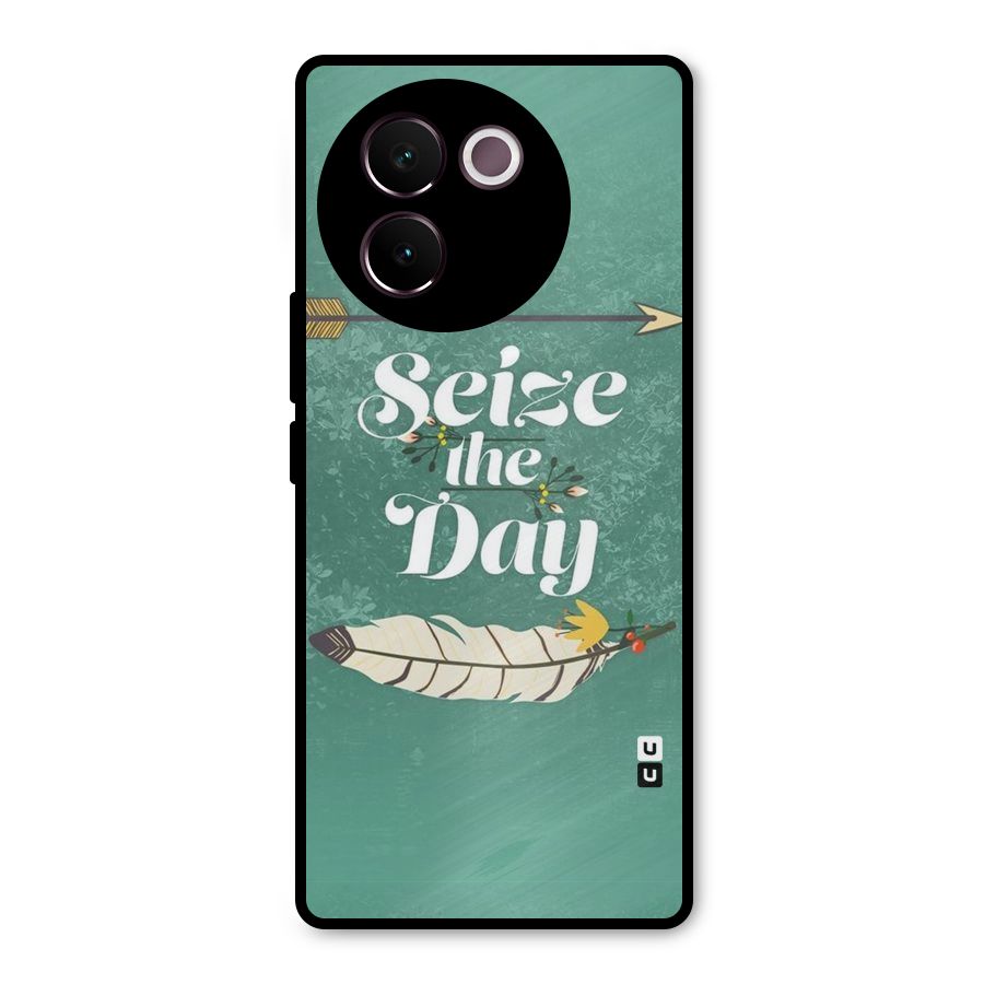 Feather Seize Metal Back Case for Vivo V30e