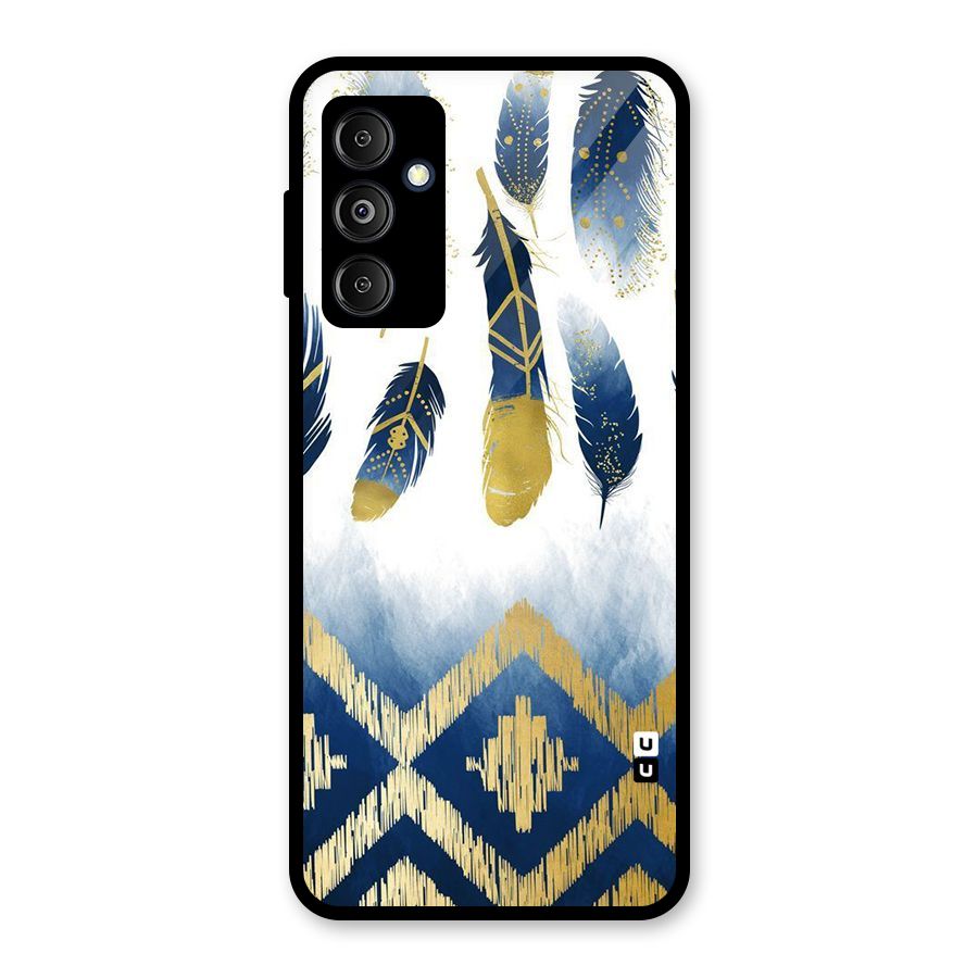Feathers Beauty Glass Back Case for Galaxy M14 5G