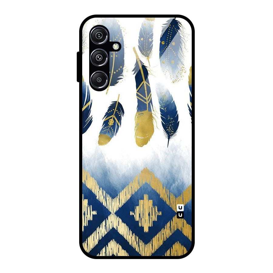 Feathers Beauty Glass Back Case for Galaxy M34 5G