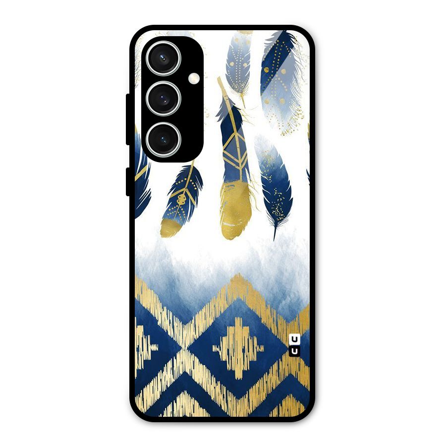 Feathers Beauty Glass Back Case for Galaxy S23 FE