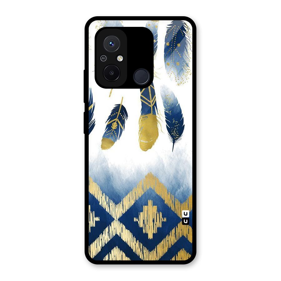 Feathers Beauty Glass Back Case for Redmi 12C