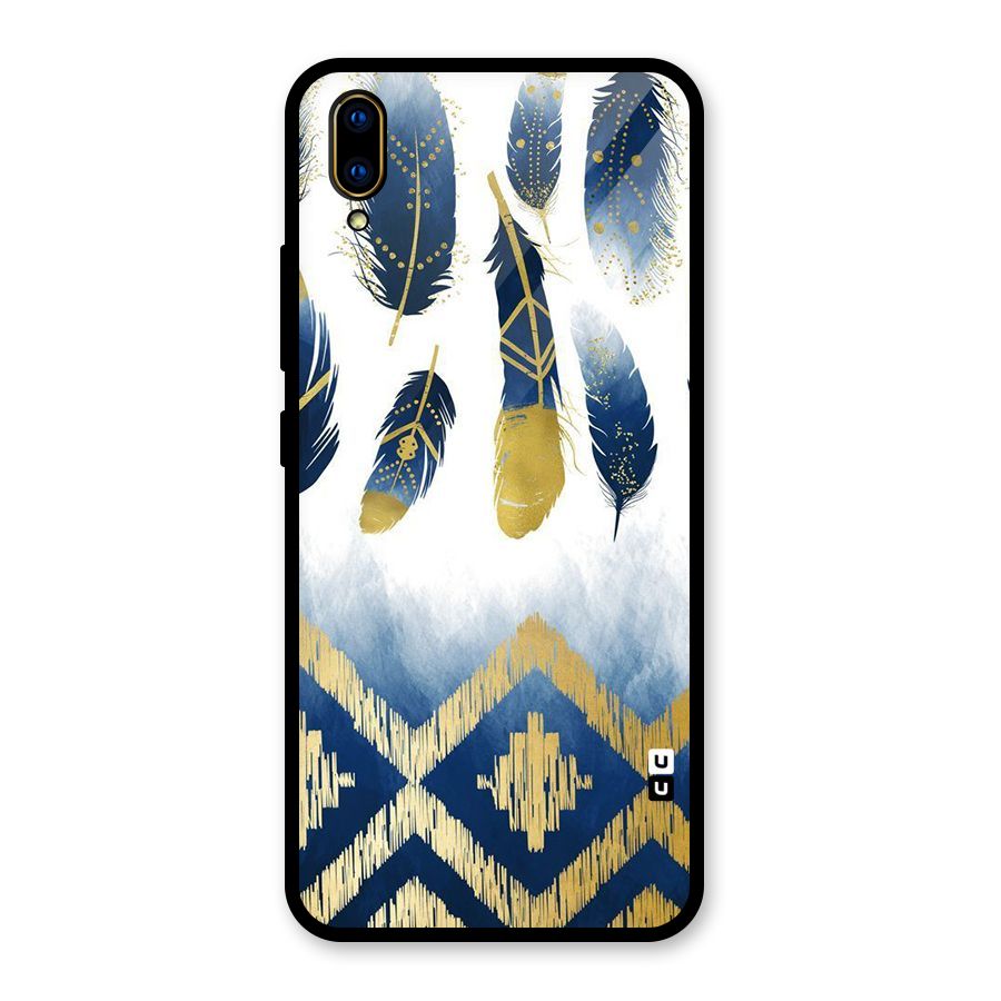 Feathers Beauty Glass Back Case for Vivo V11 Pro