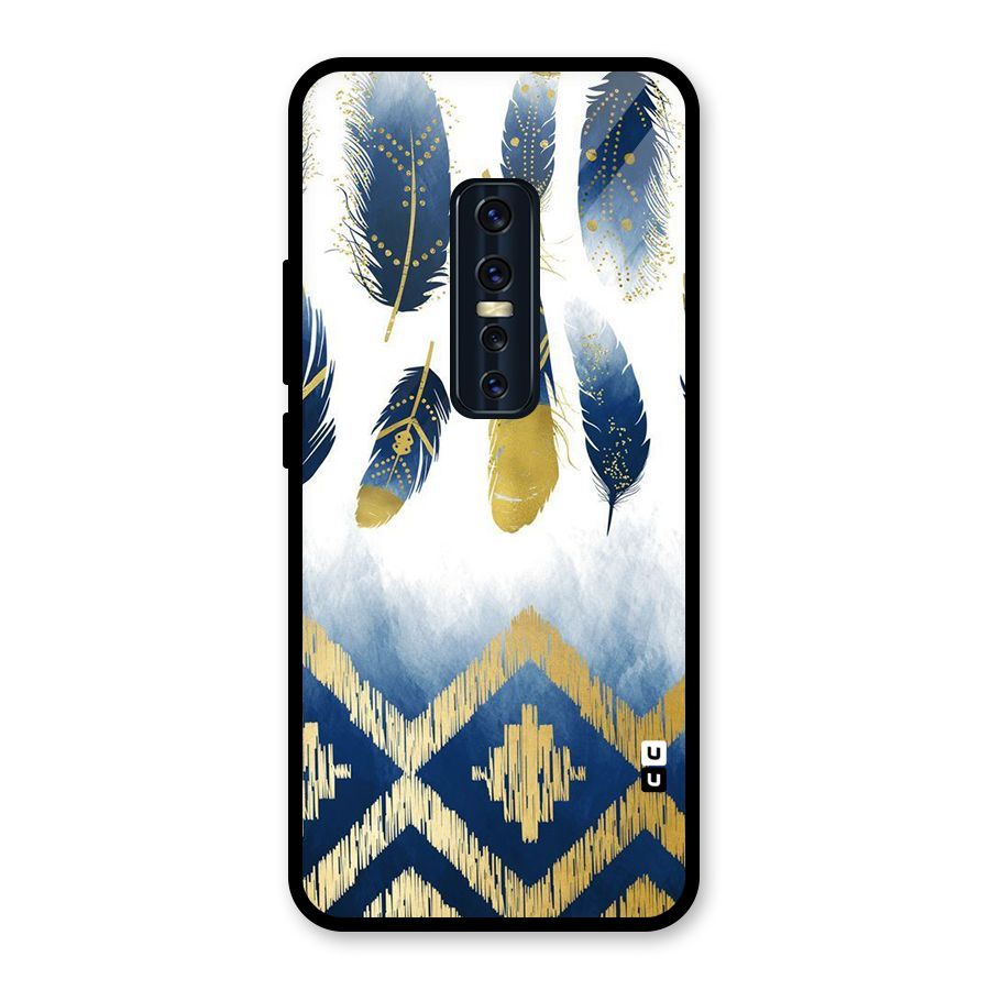 Feathers Beauty Glass Back Case for Vivo V17 Pro