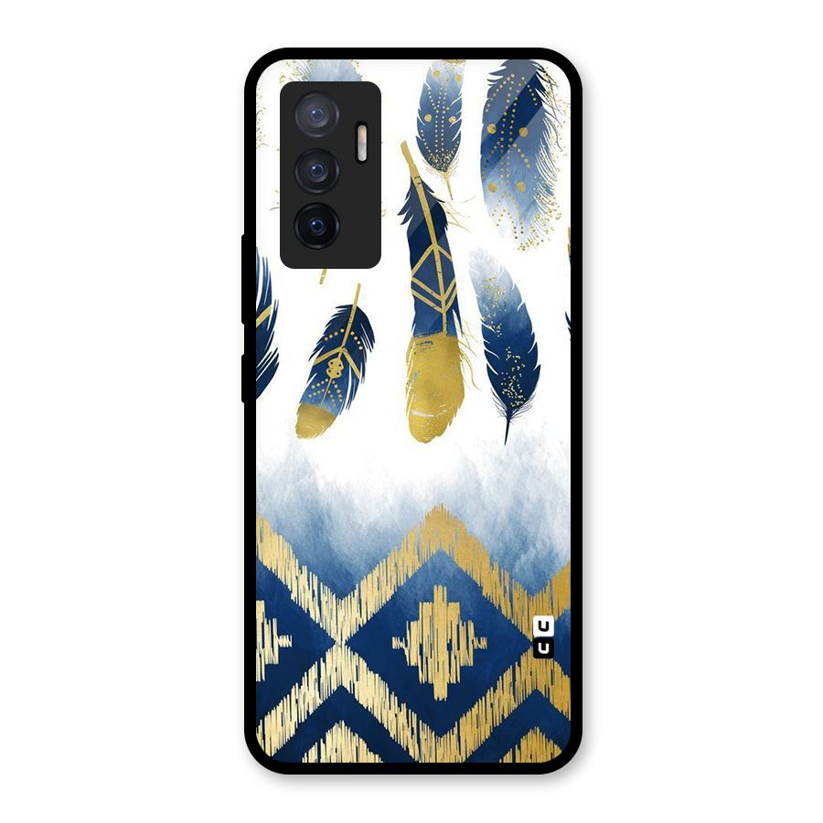 Feathers Beauty Glass Back Case for Vivo V23e