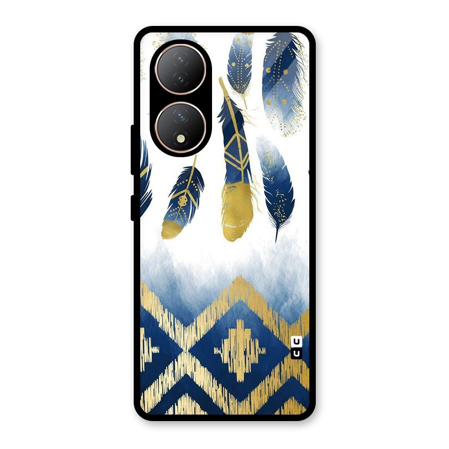 Feathers Beauty Glass Back Case for Vivo Y100
