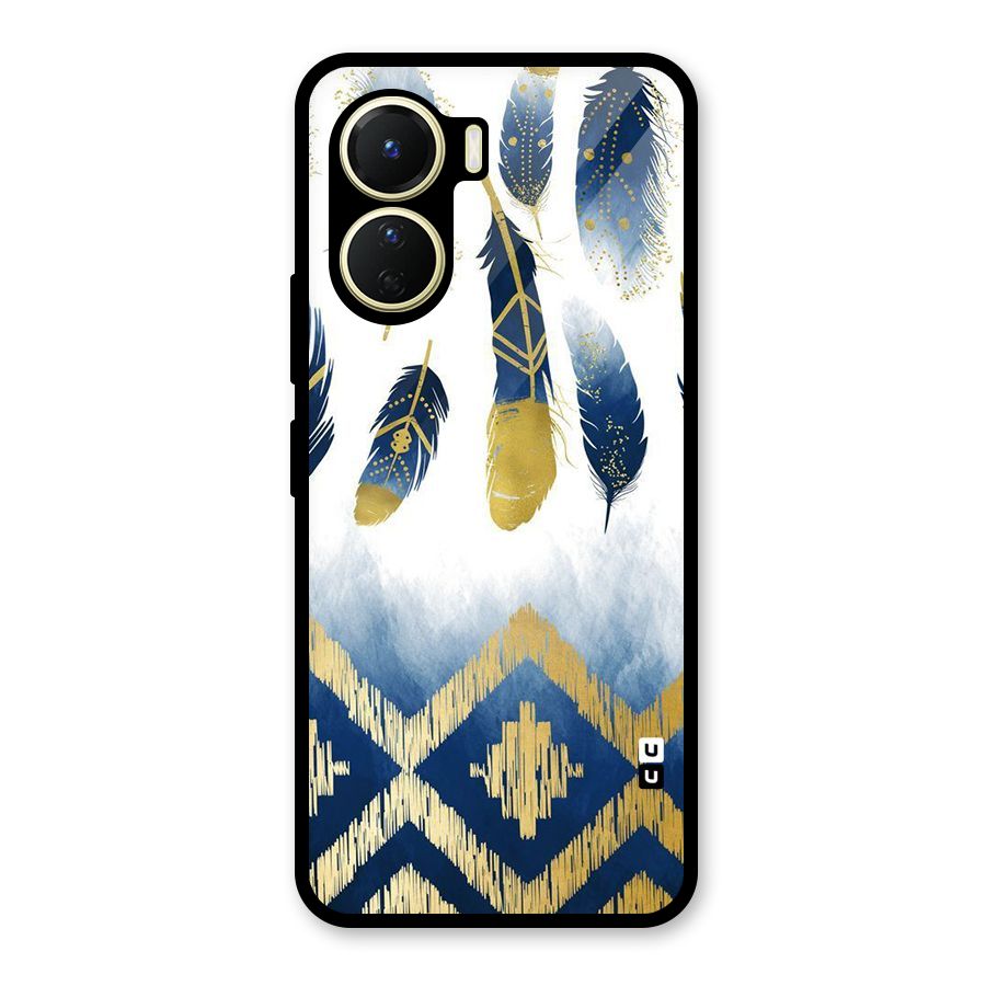 Feathers Beauty Glass Back Case for Vivo Y56