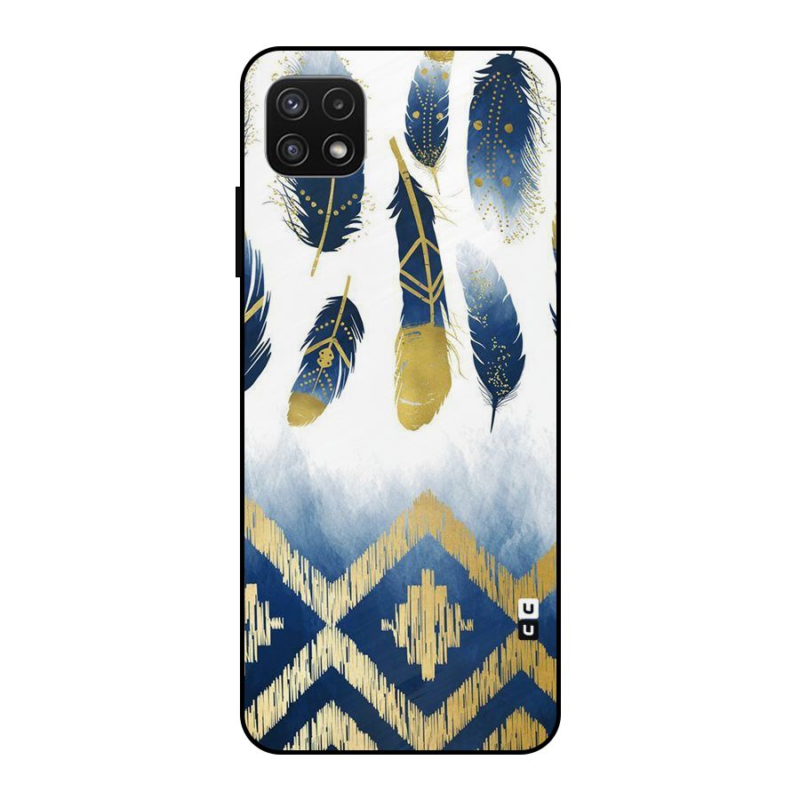 Feathers Beauty Metal Back Case for Galaxy A22 5G