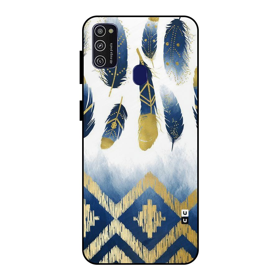 Feathers Beauty Metal Back Case for Galaxy M30s