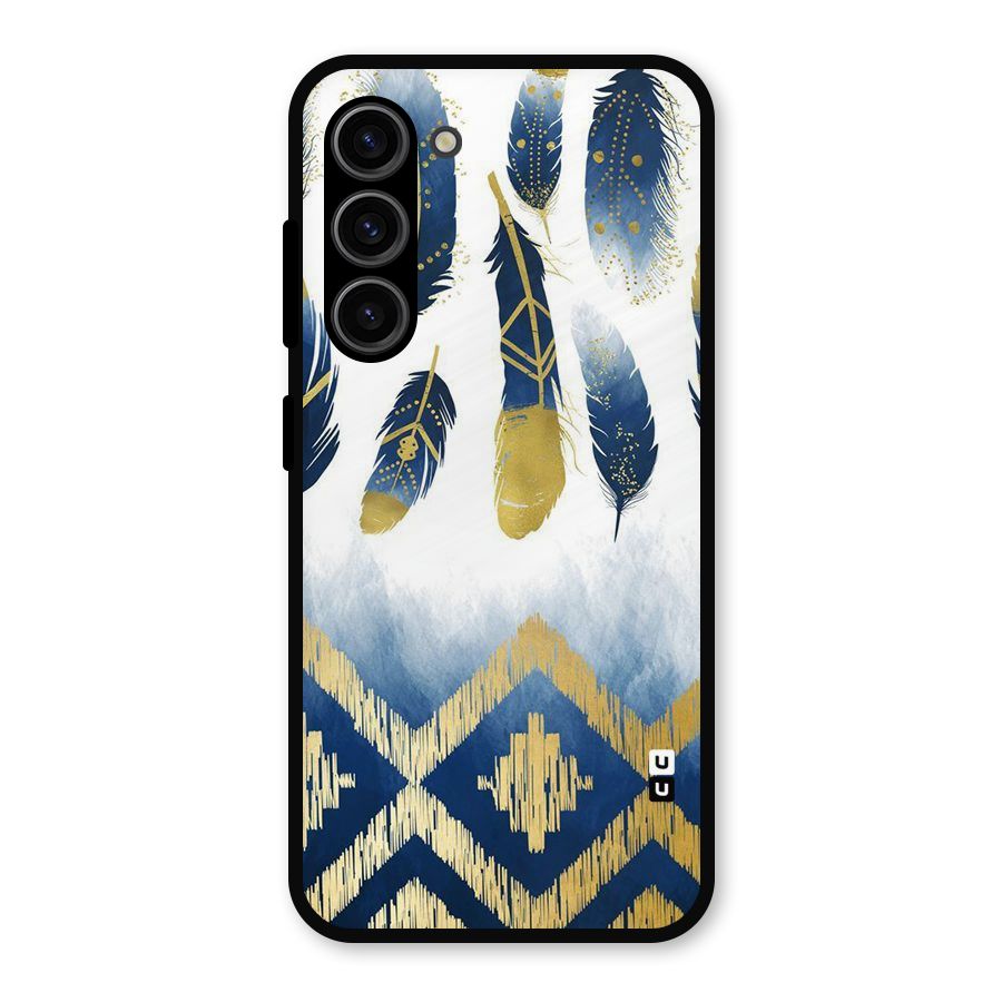 Feathers Beauty Metal Back Case for Galaxy S23