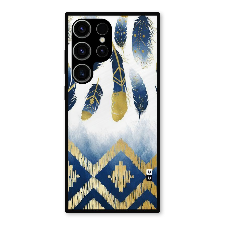 Feathers Beauty Metal Back Case for Galaxy S23 Ultra