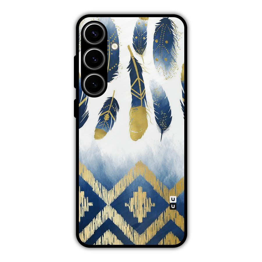 Feathers Beauty Metal Back Case for Galaxy S24 Plus