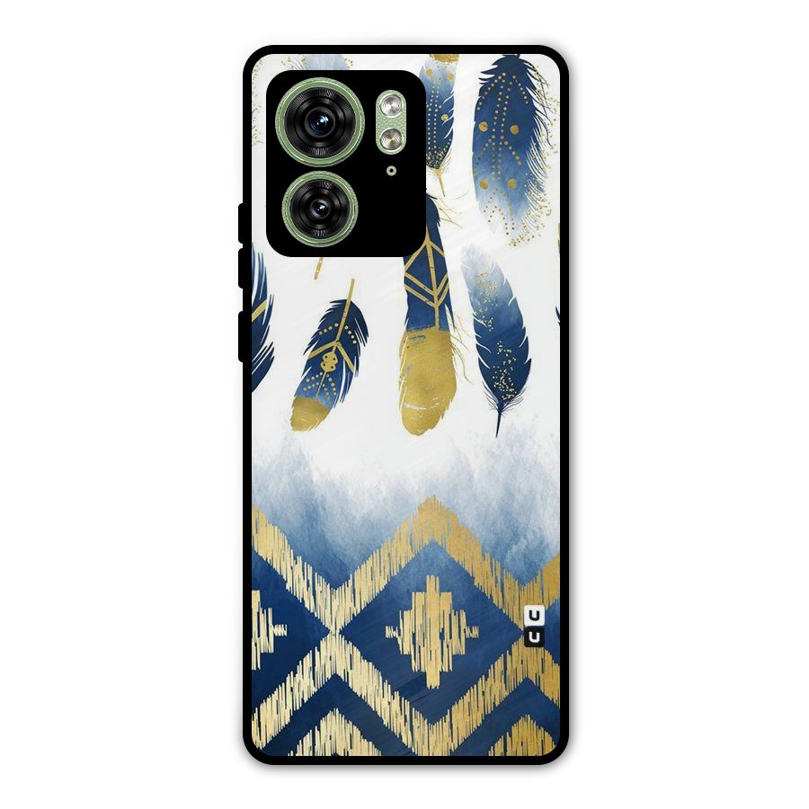 Feathers Beauty Metal Back Case for Motorola Edge 40 5G