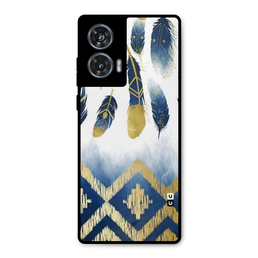 Feathers Beauty Metal Back Case for Motorola Edge 50 Fusion