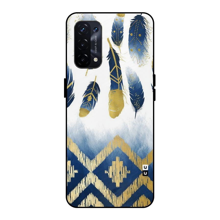 Feathers Beauty Metal Back Case for Oppo A74 5G