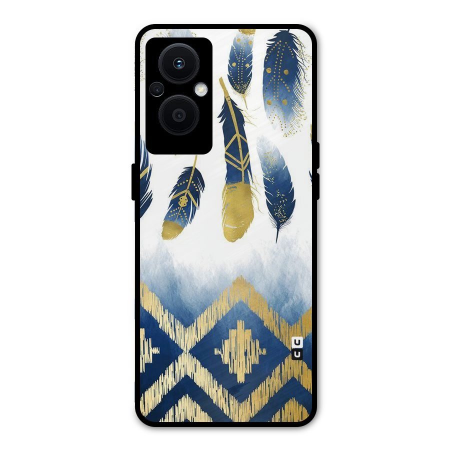 Feathers Beauty Metal Back Case for Oppo F21 Pro 5G