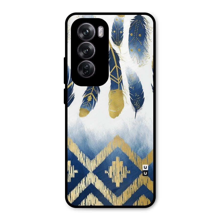Feathers Beauty Metal Back Case for Oppo Reno12 Pro