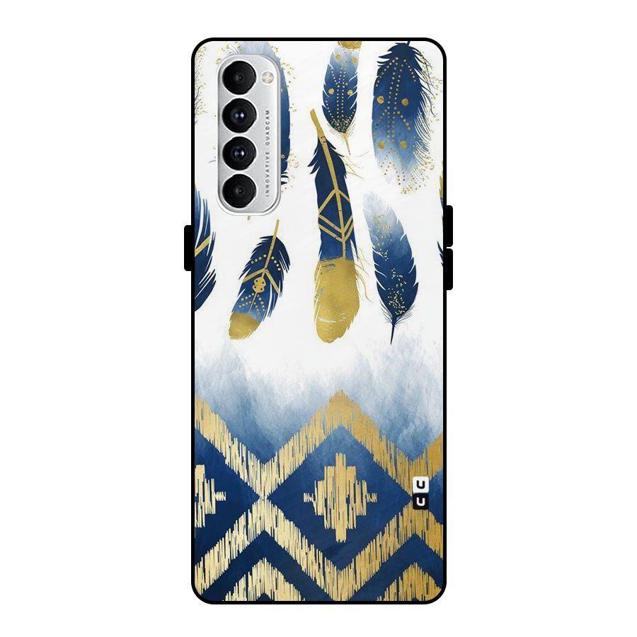 Feathers Beauty Metal Back Case for Oppo Reno4 Pro