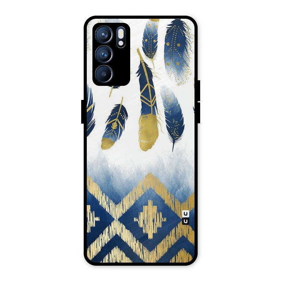Feathers Beauty Metal Back Case for Oppo Reno6 5G
