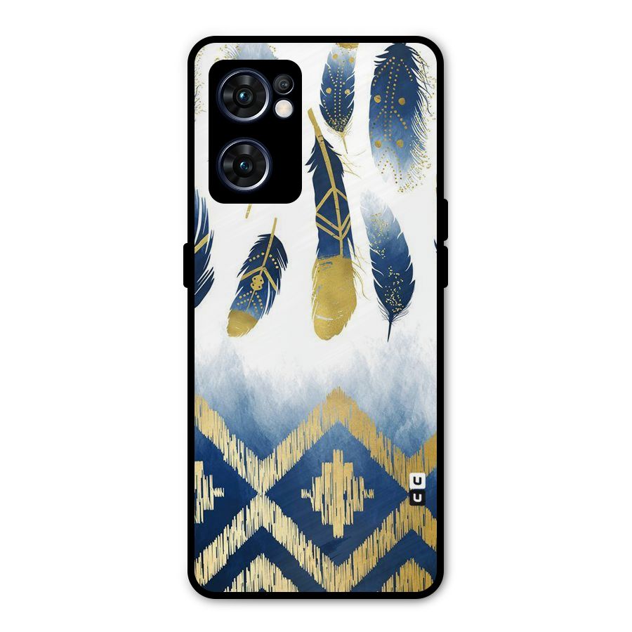 Feathers Beauty Metal Back Case for Oppo Reno7 5G
