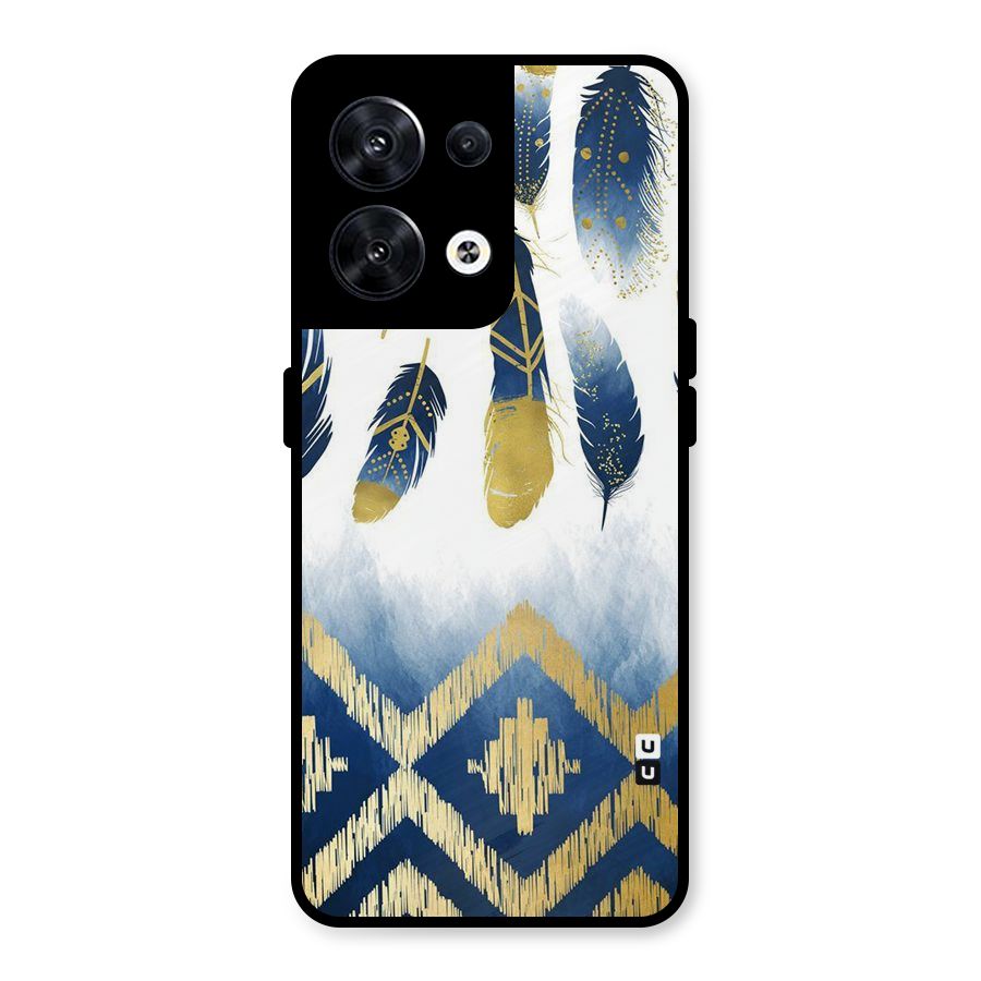 Feathers Beauty Metal Back Case for Oppo Reno8 5G