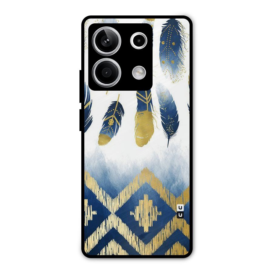 Feathers Beauty Metal Back Case for Redmi Note 13 5G
