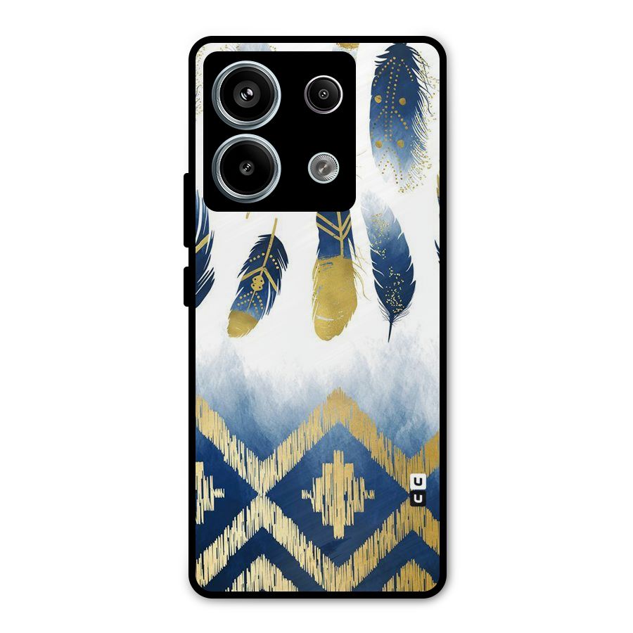 Feathers Beauty Metal Back Case for Redmi Note 13 Pro 5G
