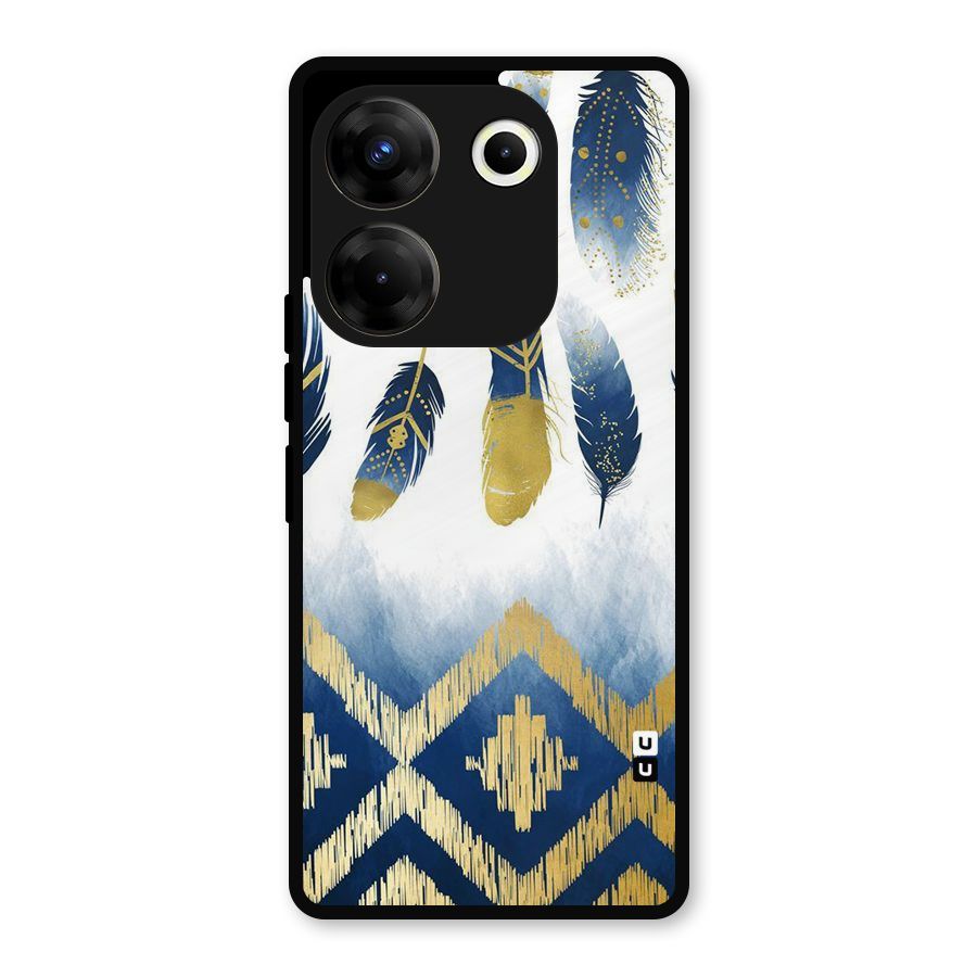 Feathers Beauty Metal Back Case for Tecno Camon 20 Pro
