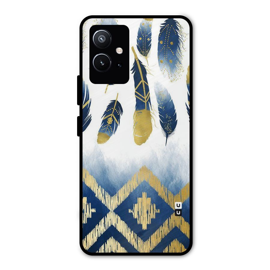Feathers Beauty Metal Back Case for Vivo T1 5G
