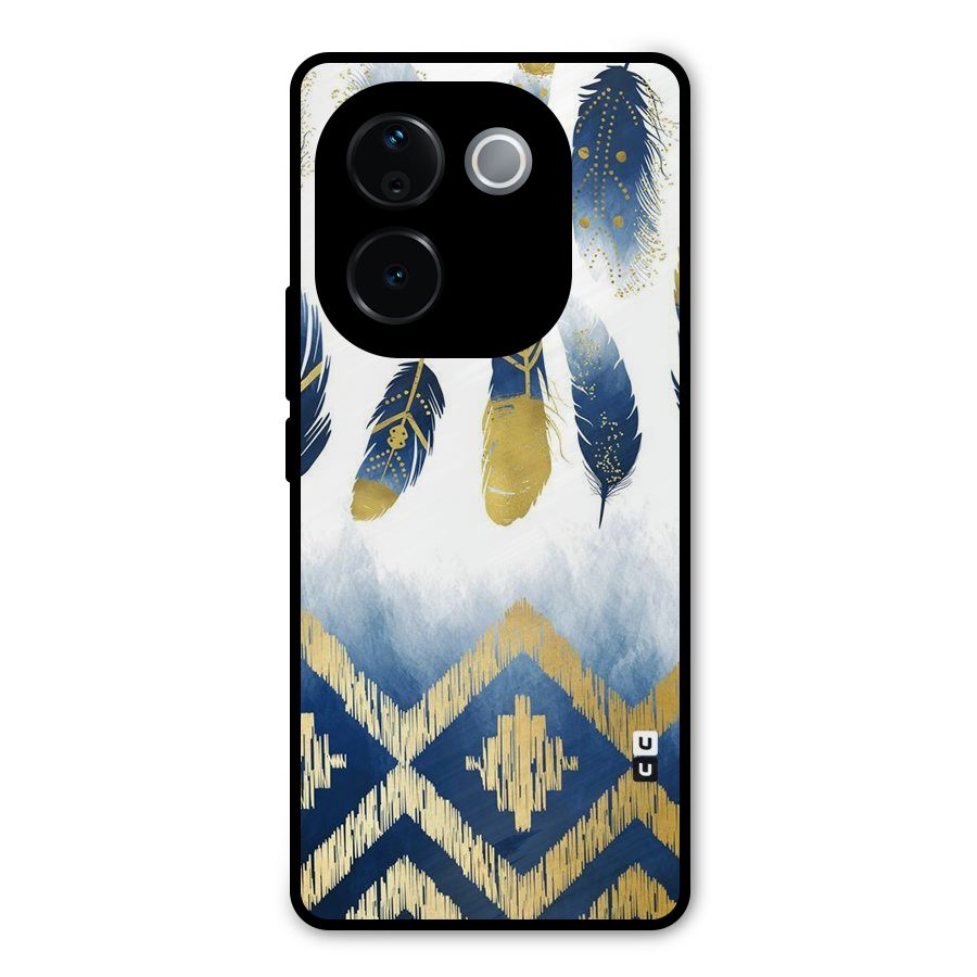 Feathers Beauty Metal Back Case for Vivo T3 Pro