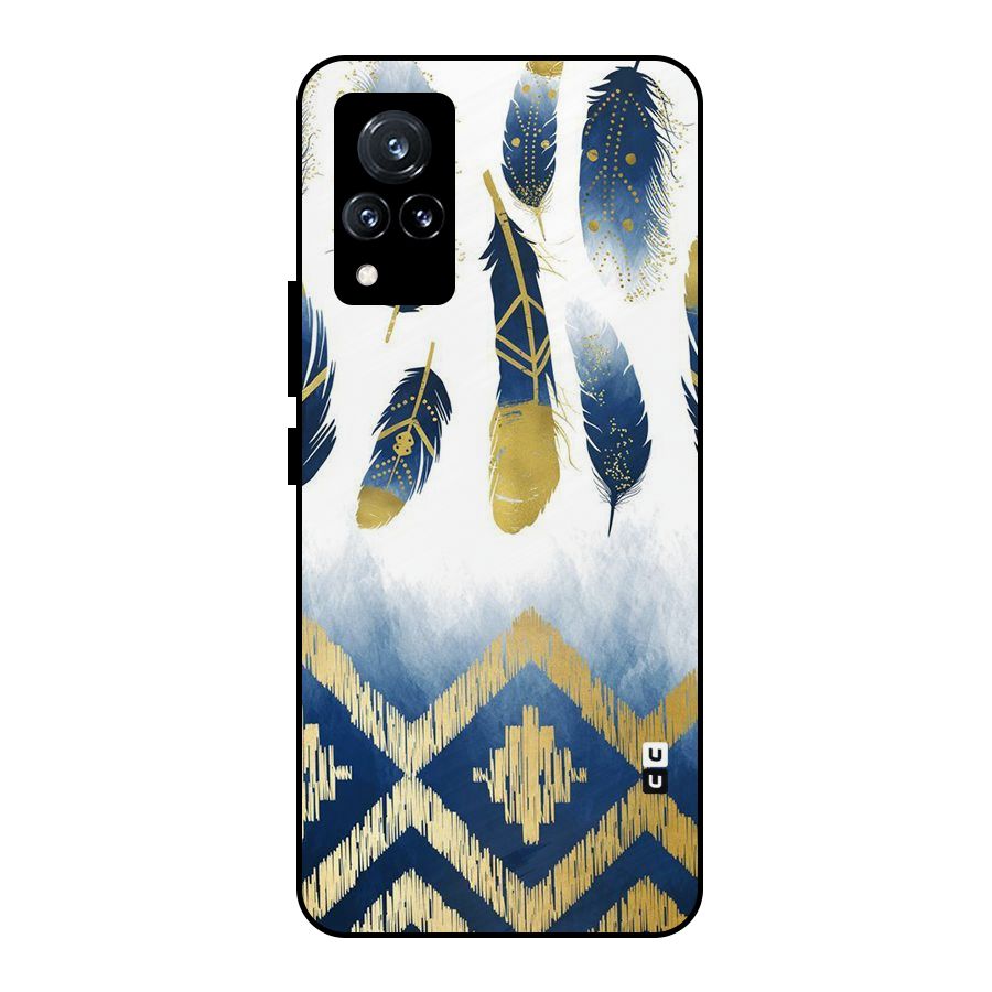 Feathers Beauty Metal Back Case for Vivo V21 5G