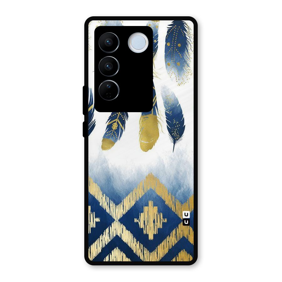Feathers Beauty Metal Back Case for Vivo V27