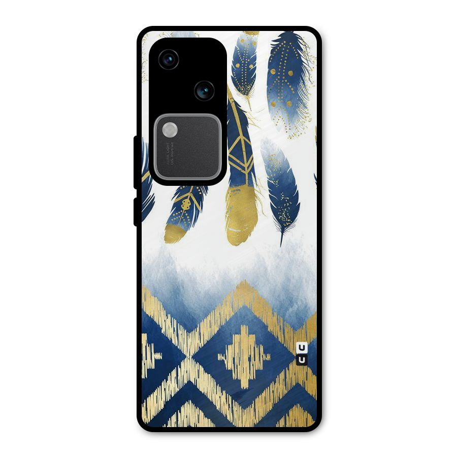 Feathers Beauty Metal Back Case for Vivo V30 Pro