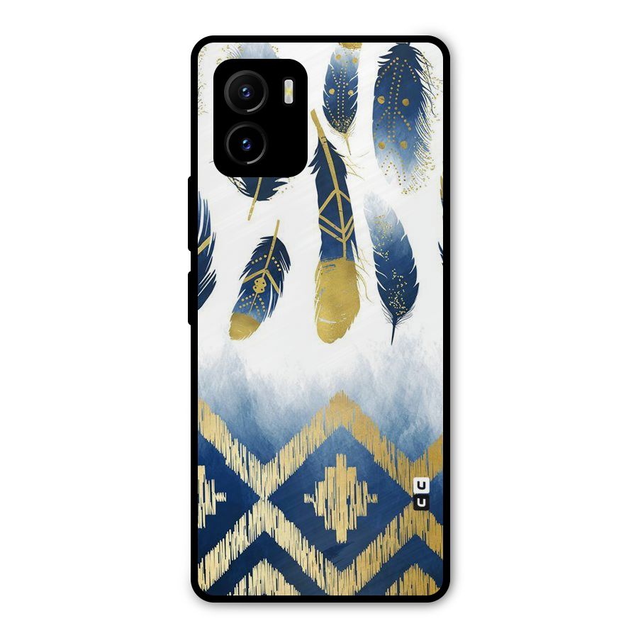 Feathers Beauty Metal Back Case for Vivo Y15s