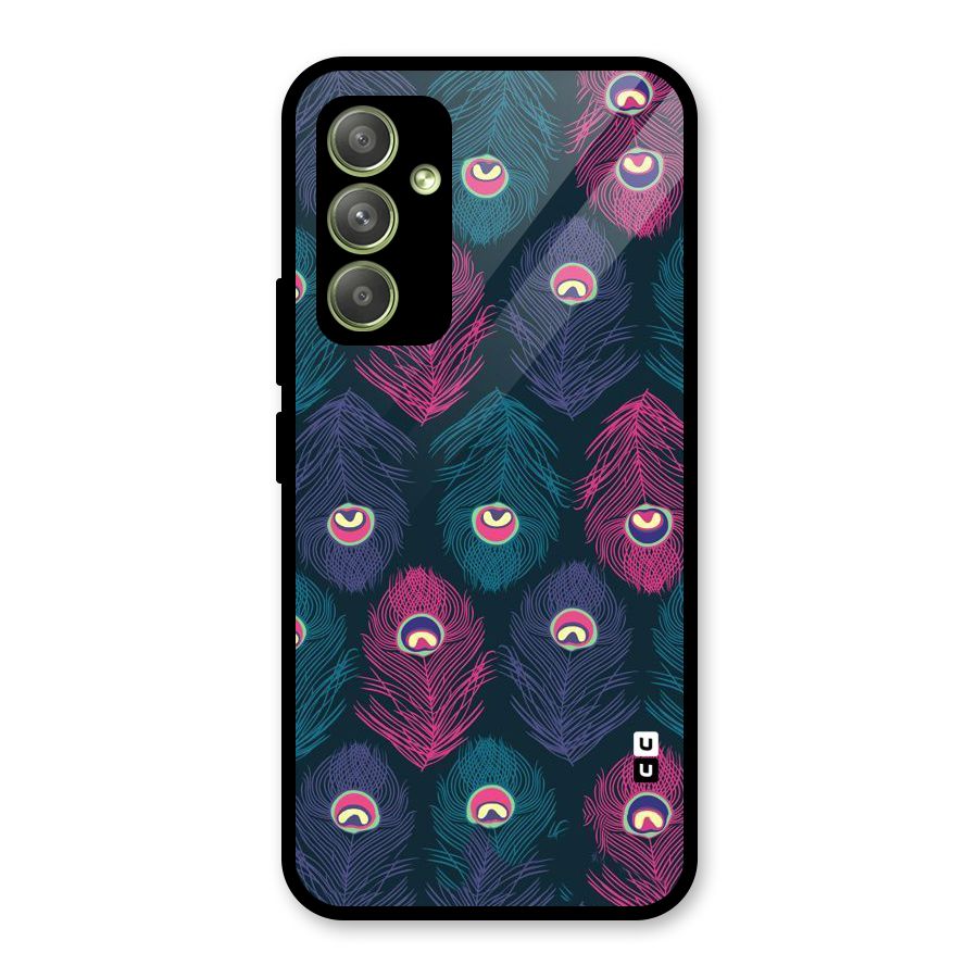 Feathers Patterns Glass Back Case for Galaxy A54