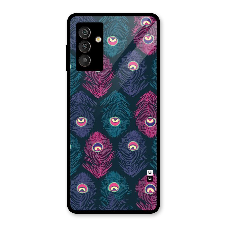 Feathers Patterns Glass Back Case for Galaxy M13
