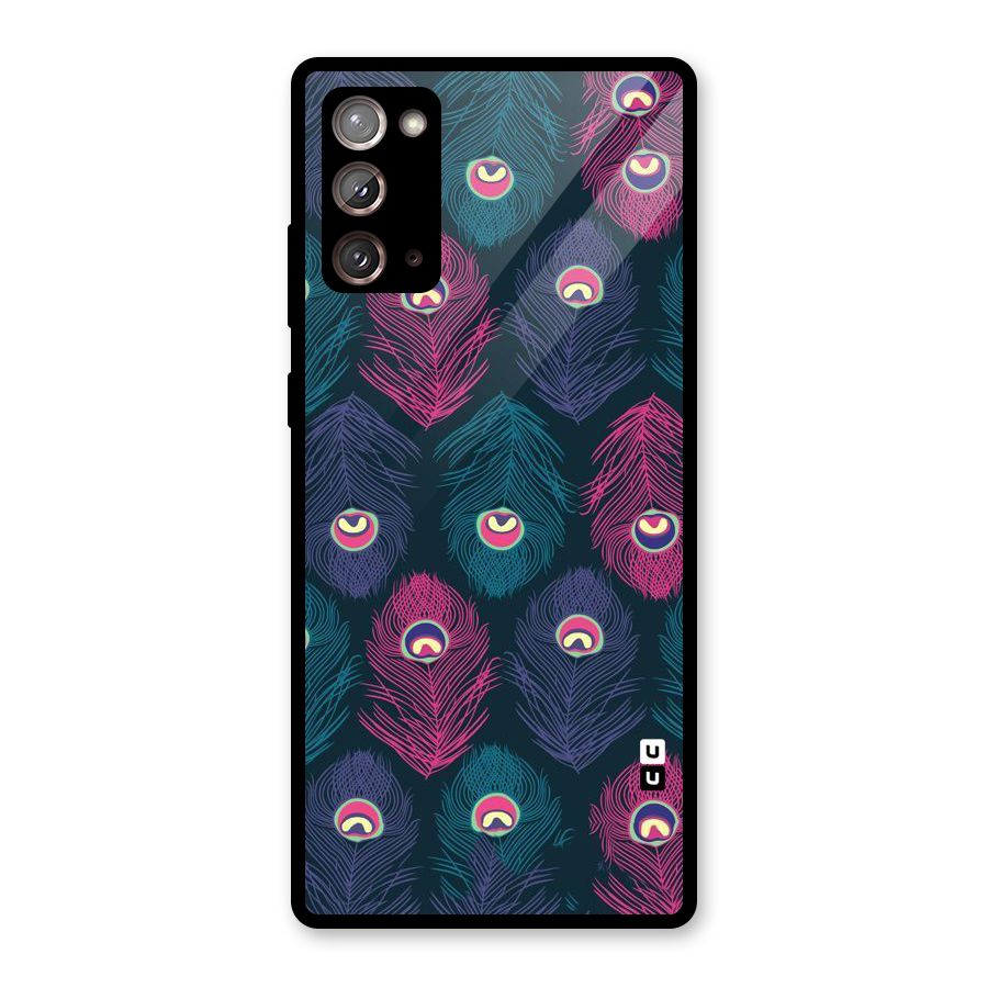 Feathers Patterns Glass Back Case for Galaxy Note 20