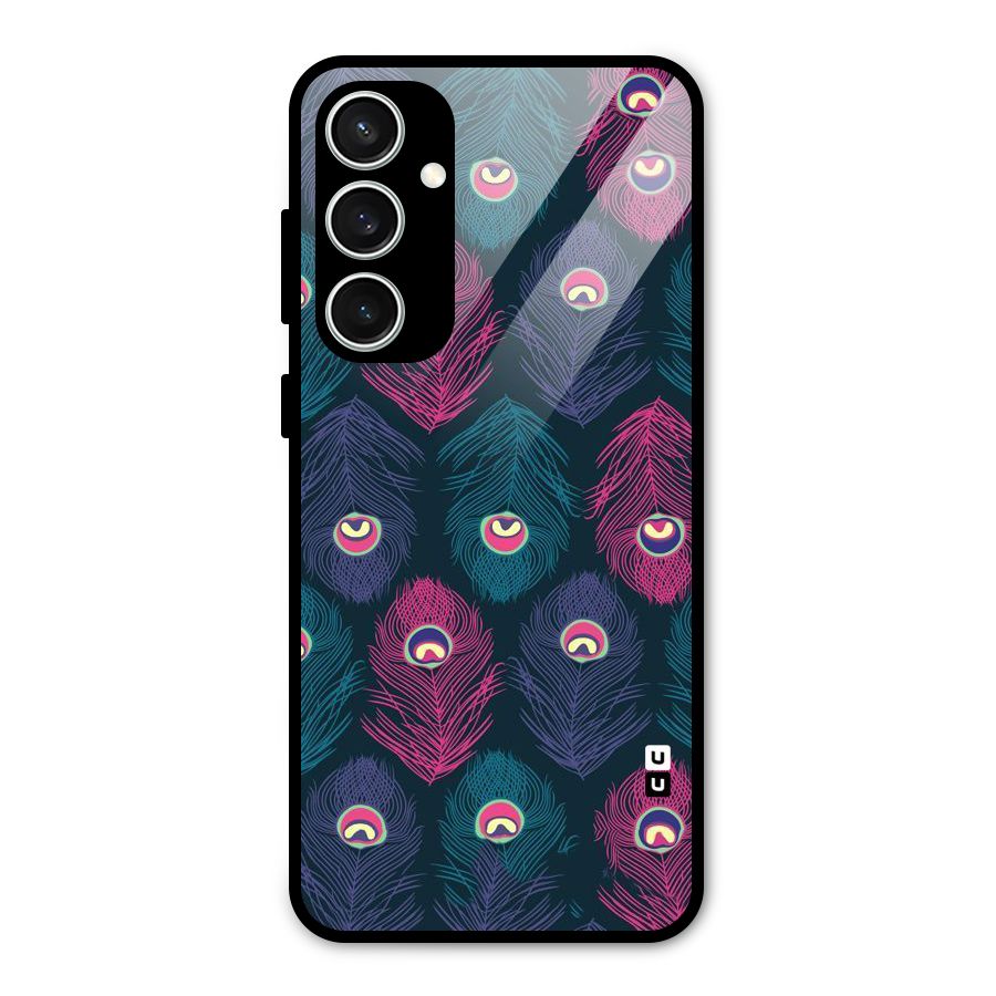 Feathers Patterns Glass Back Case for Galaxy S23 FE