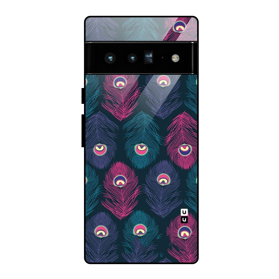 Feathers Patterns Glass Back Case for Google Pixel 6 Pro