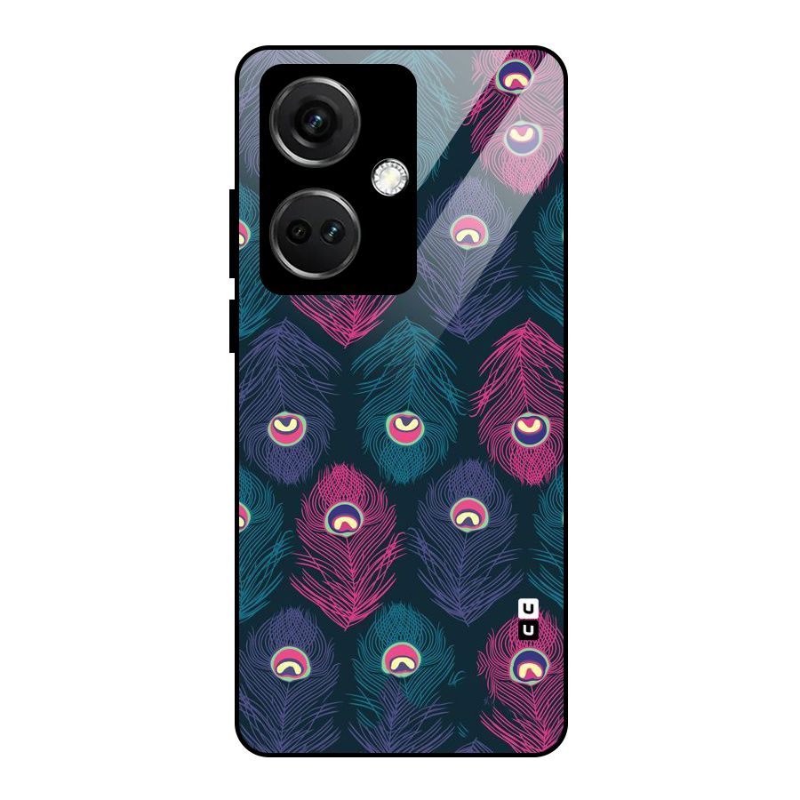 Feathers Patterns Glass Back Case for OnePlus Nord CE 3 5G