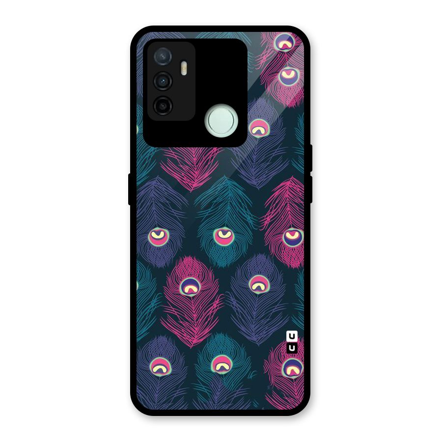 Feathers Patterns Glass Back Case for Oppo A53