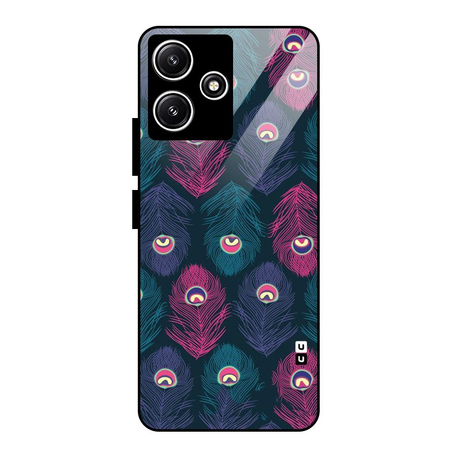 Feathers Patterns Glass Back Case for Poco M6 Pro