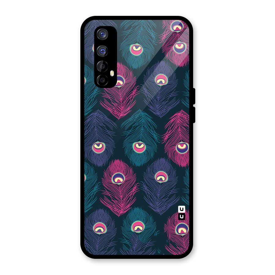 Feathers Patterns Glass Back Case for Realme 7