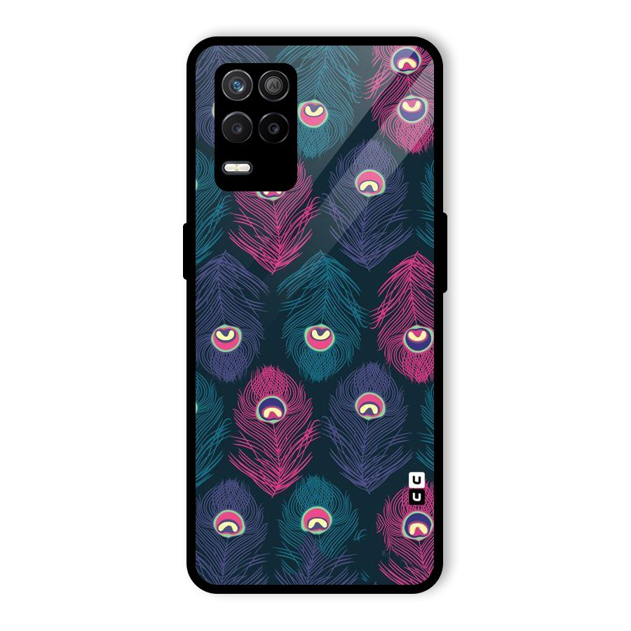 Feathers Patterns Glass Back Case for Realme 8s 5G