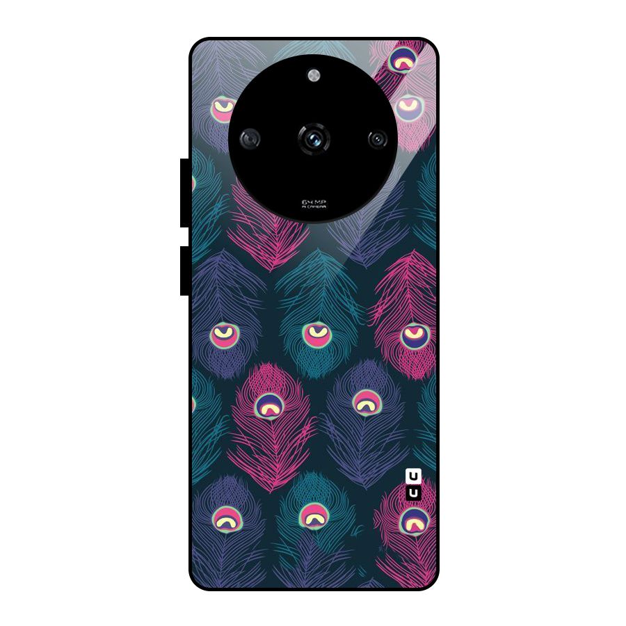 Feathers Patterns Glass Back Case for Realme Narzo 60 5G